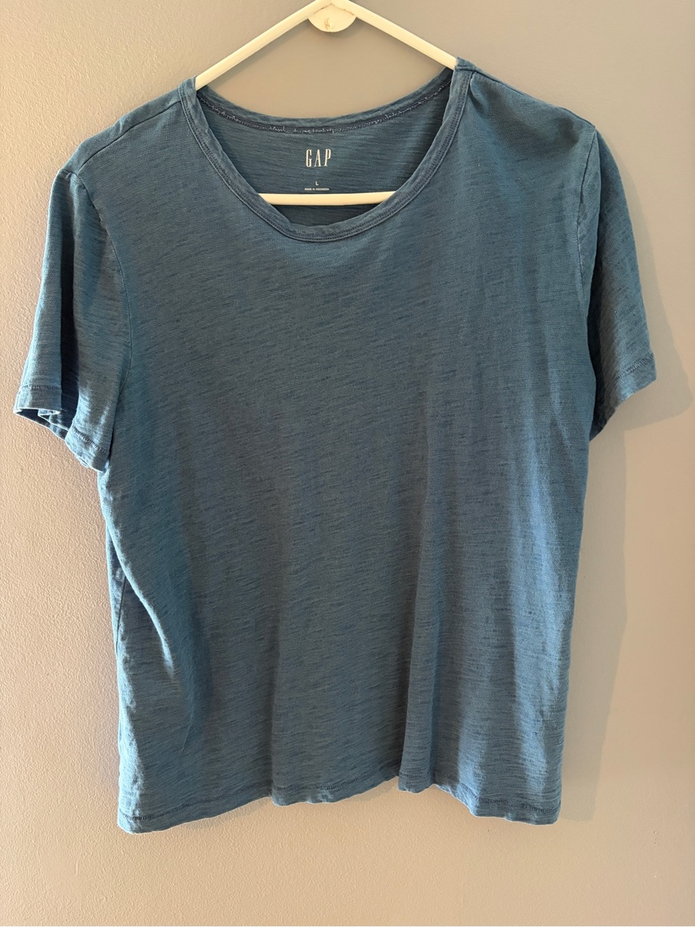 GAP Women's Teal-Blue Short Sleeve Crewneck Tee